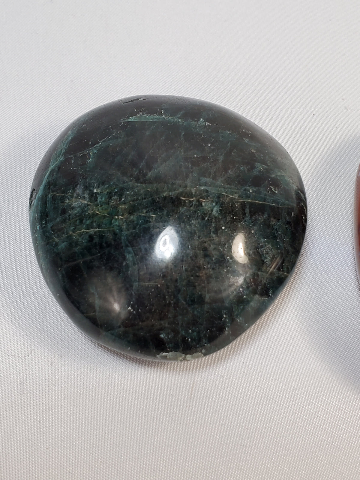 Mixed Polished Set of Three Palmstones Blue Apatite, Garnierite, and Red Ocean Jasper