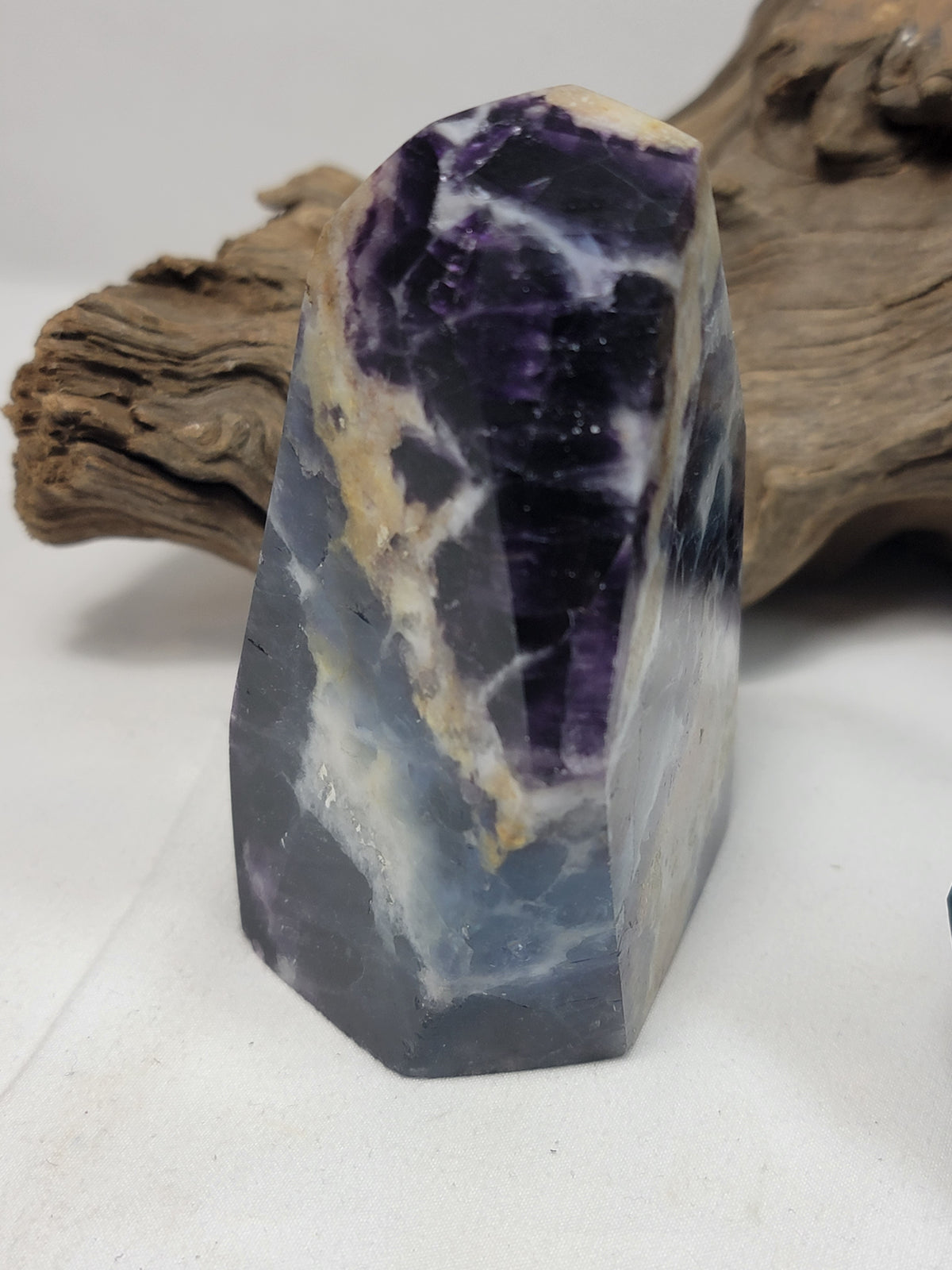 Polished Faceted Exceptional Watermelon and Blue Fluorite Points x 2 from Namibia