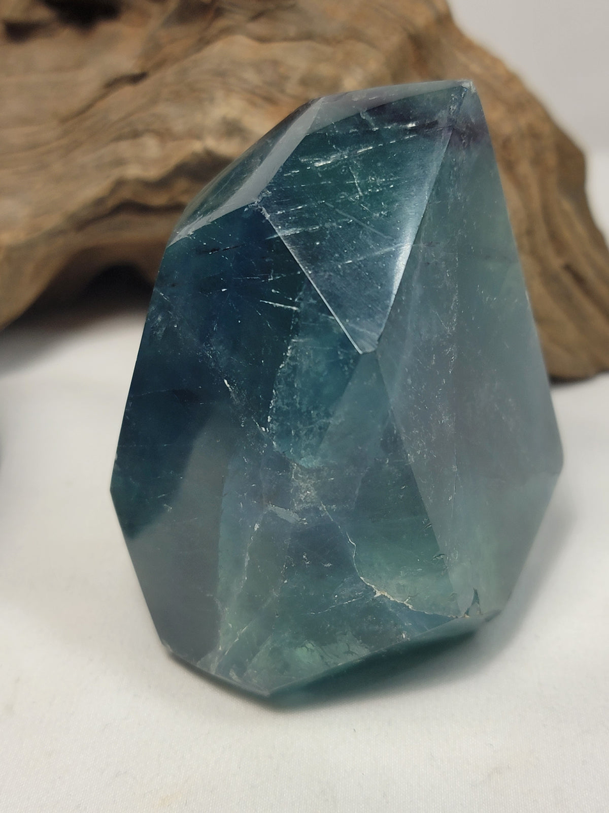 Polished Faceted Exceptional Watermelon and Blue Fluorite Points x 2 from Namibia