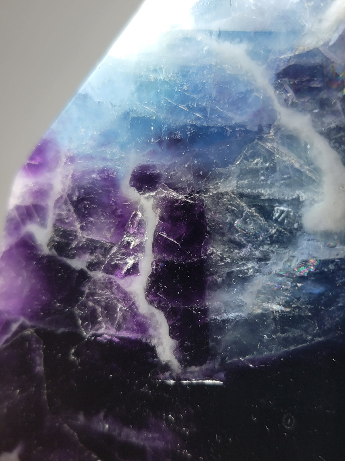 Polished Faceted Exceptional Watermelon and Blue Fluorite Points x 2 from Namibia