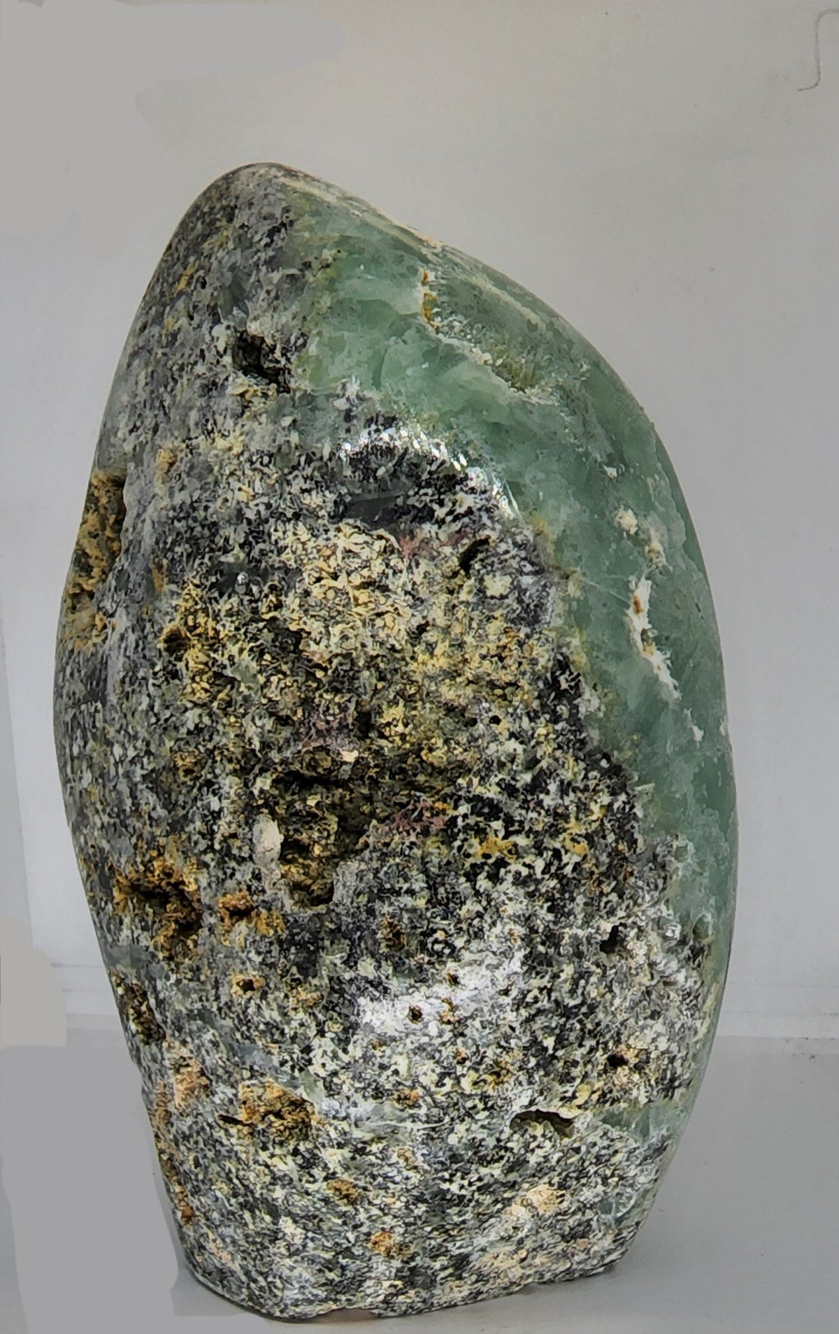 Polished Rare Prehnite Standing Freeform from Namibia - Extra Large