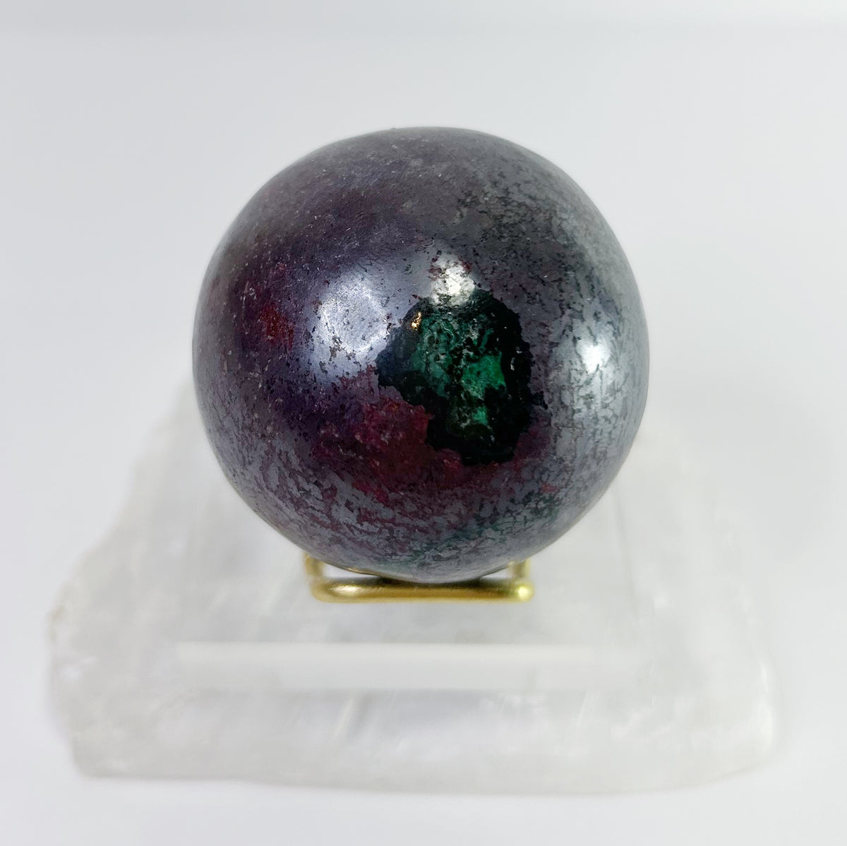 Cuperite with Malachite Sphere