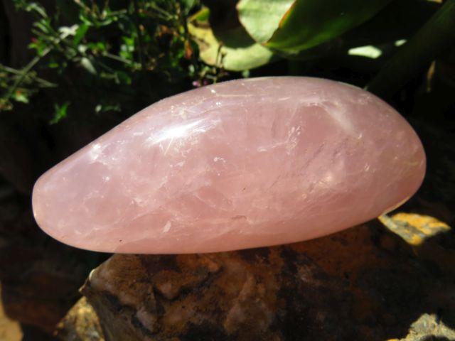 Polished Rose Quartz Standing Freeforms x 3 from Madagascar