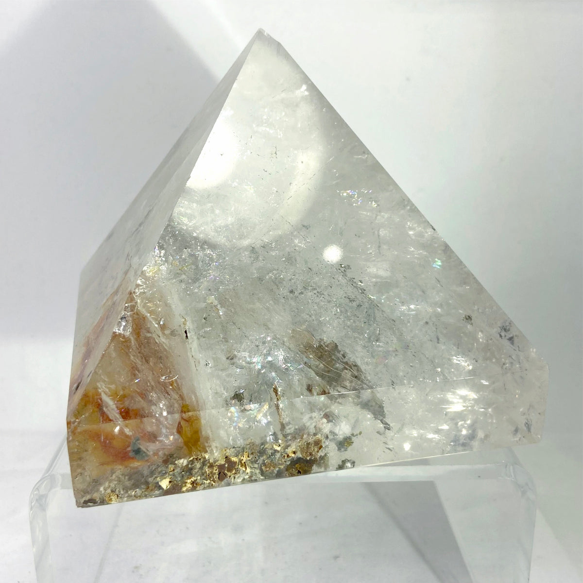 Quartz with Hematite Pyramid