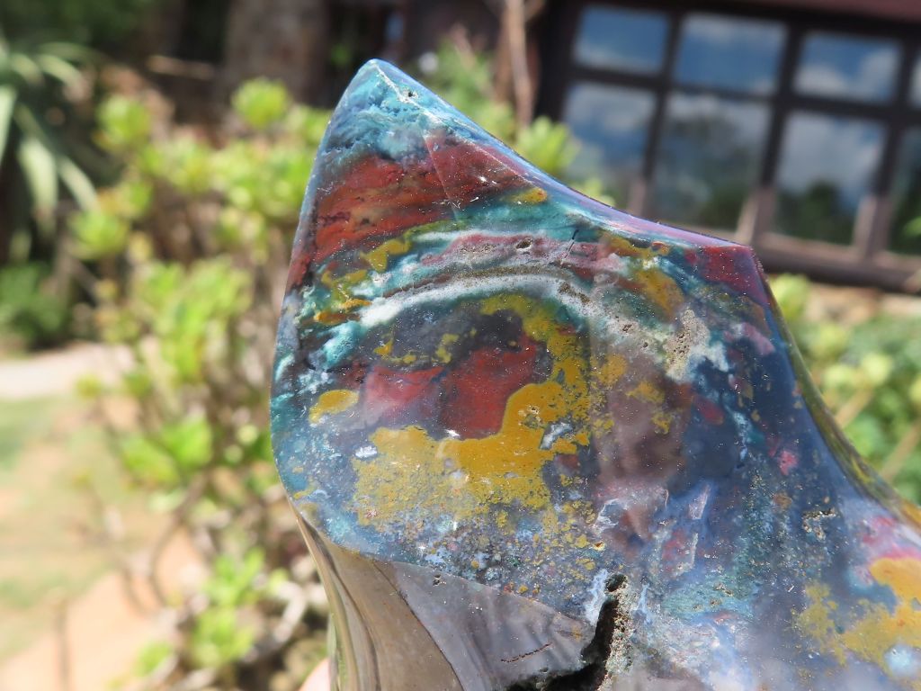 Polished Ocean Jasper Flames x 2 from Madagascar