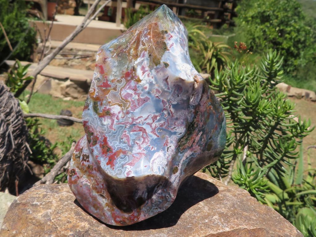 Polished Ocean Jasper Flames x 2 from Madagascar
