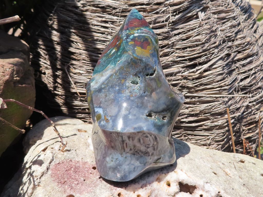Polished Ocean Jasper Flames x 2 from Madagascar