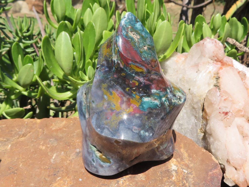 Polished Ocean Jasper Flames x 2 from Madagascar