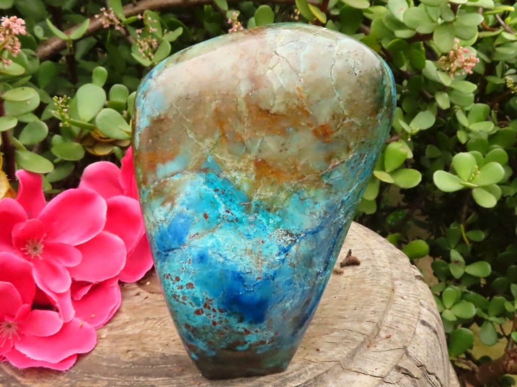 Polished Large Shattuckite Standing Free Form x 1 from Kaokoveld, Namibia