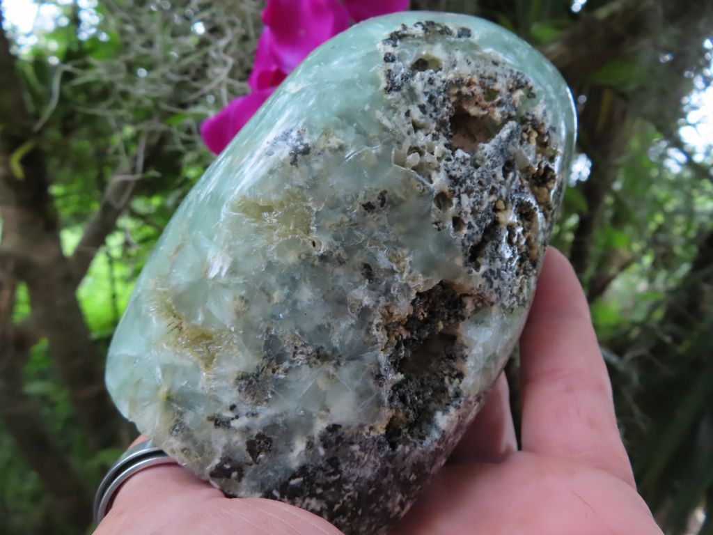 Polished Rare Prehnite Standing Freeform from Namibia - Extra Large