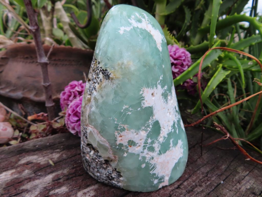 Polished Rare Prehnite Standing Freeform from Namibia - Extra Large