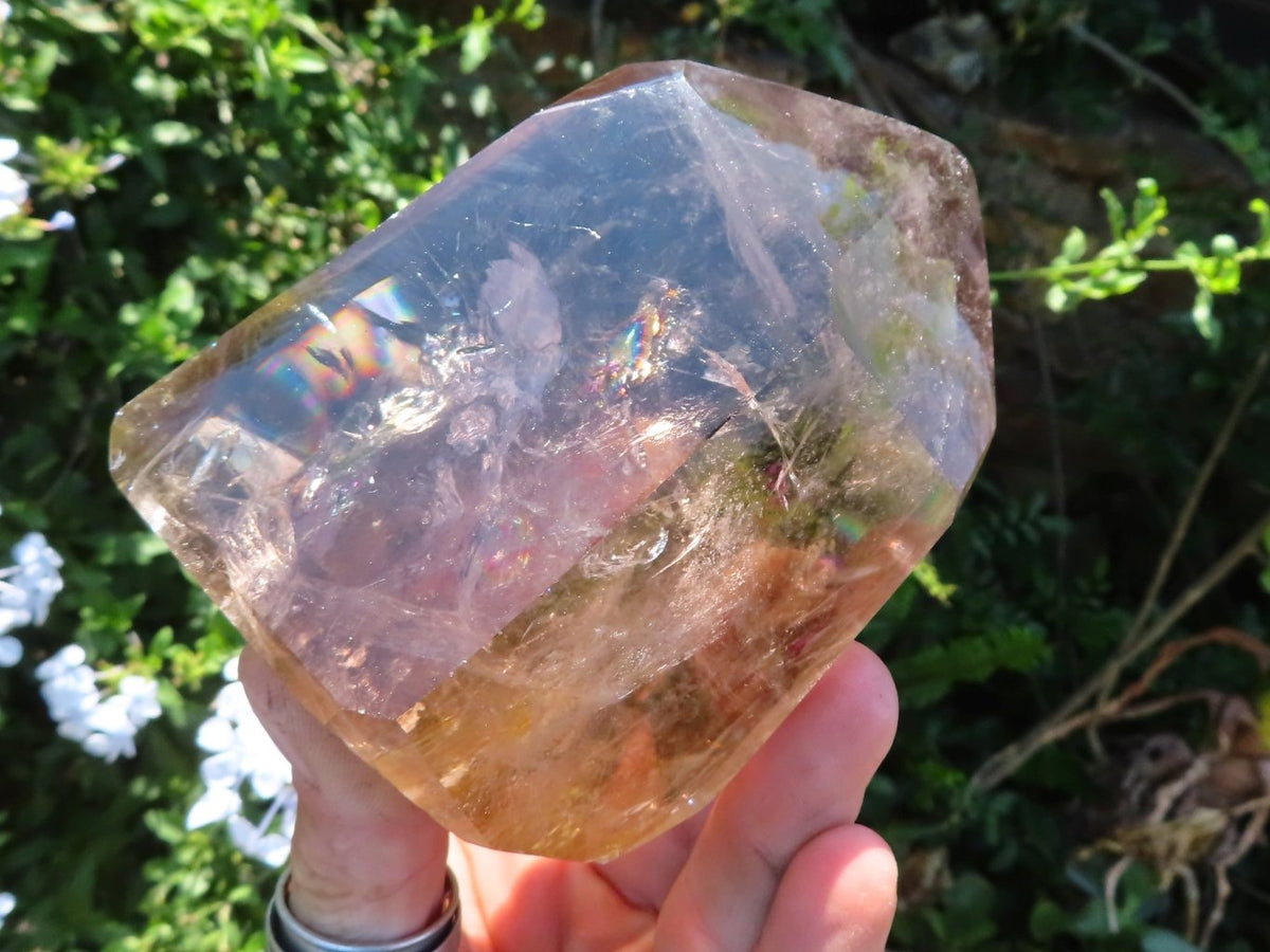 Polished Smoky Quartz Crystal Point from Madagascar