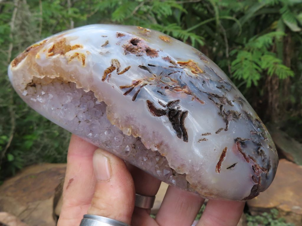 Polished Agate Geode, Eggs & a Freeform x 3 from Maintero, Madagascar