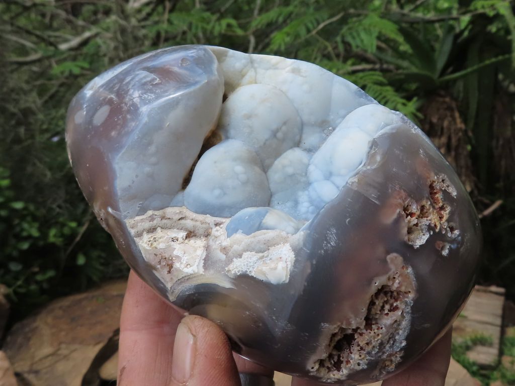 Polished Agate Geode, Eggs & a Freeform x 3 from Maintero, Madagascar