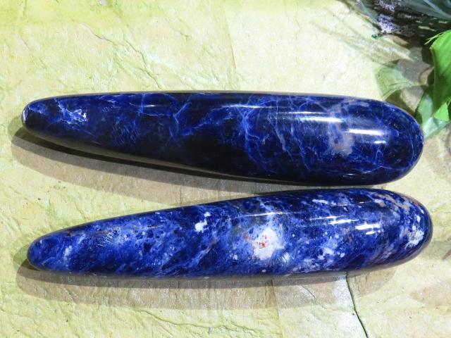 Polished Sodalite Freeforms x 2 from Namibia