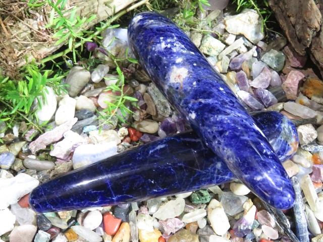 Polished Sodalite Freeforms x 2 from Namibia