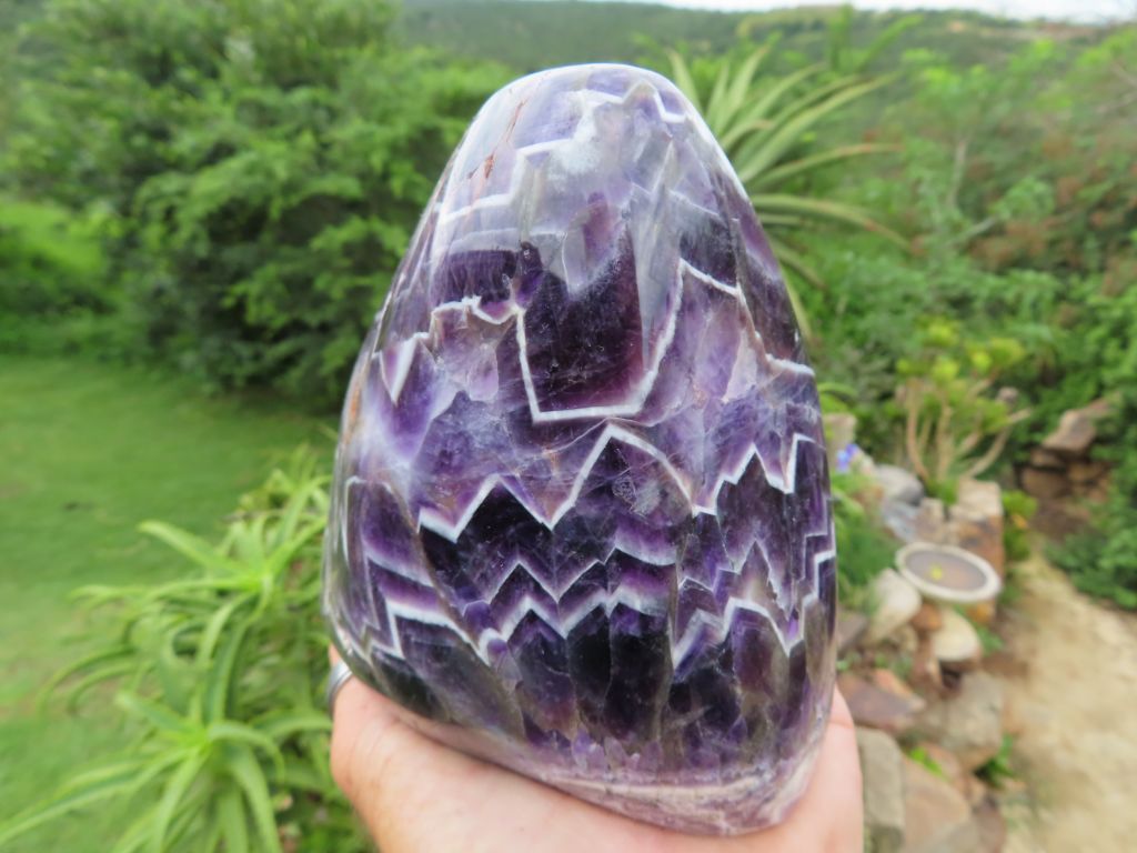 Polished Amethyst Quartz Crystal Freeform from Zambia
