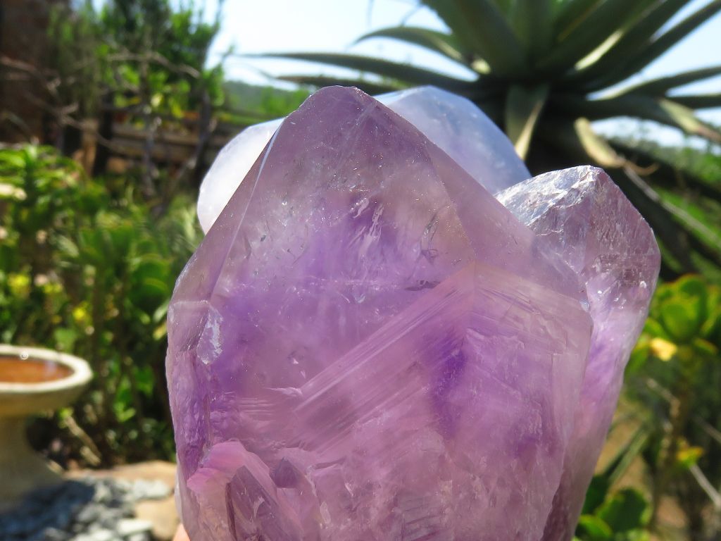 Polished Amethyst Quartz Crystal Cluster from Zambia