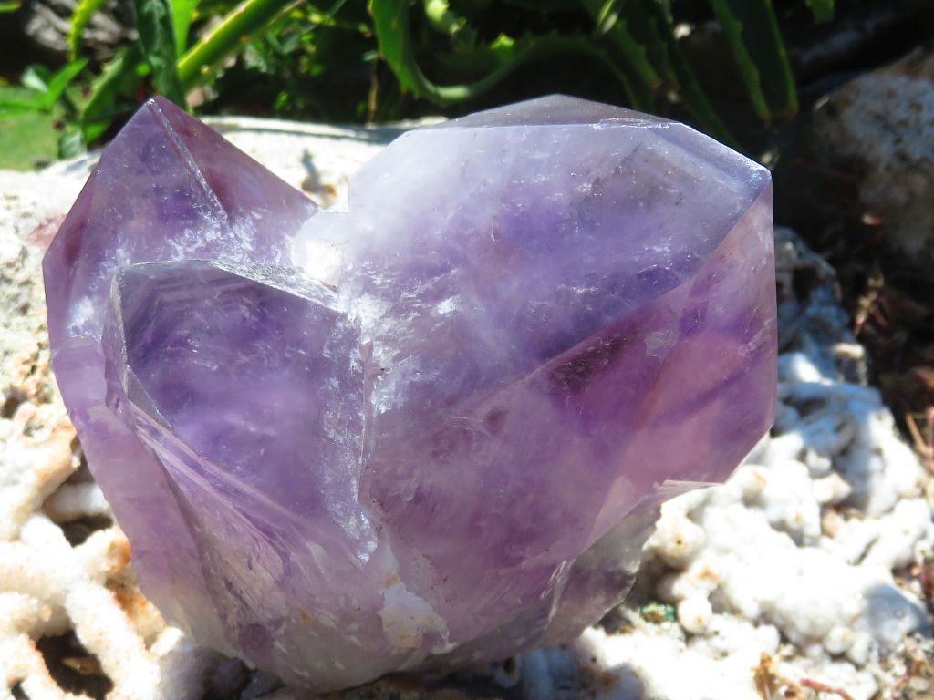 Polished Amethyst Quartz Crystal Cluster from Zambia