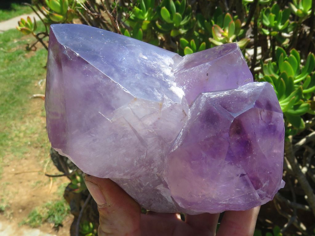 Polished Amethyst Quartz Crystal Cluster from Zambia