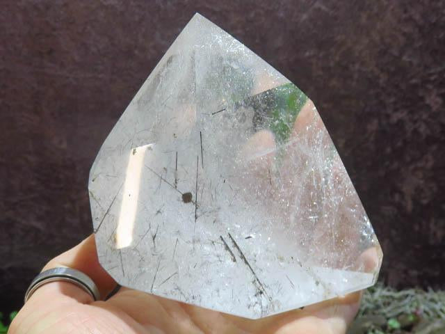 Polished Tourmaline Quartz Point x 1 from Madagascar