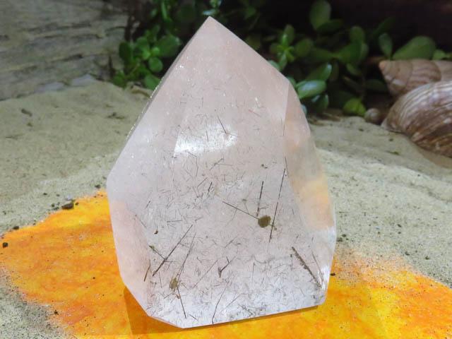Polished Tourmaline Quartz Point x 1 from Madagascar