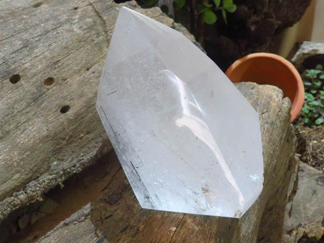 Polished Tourmaline Quartz Point x 1 from Madagascar