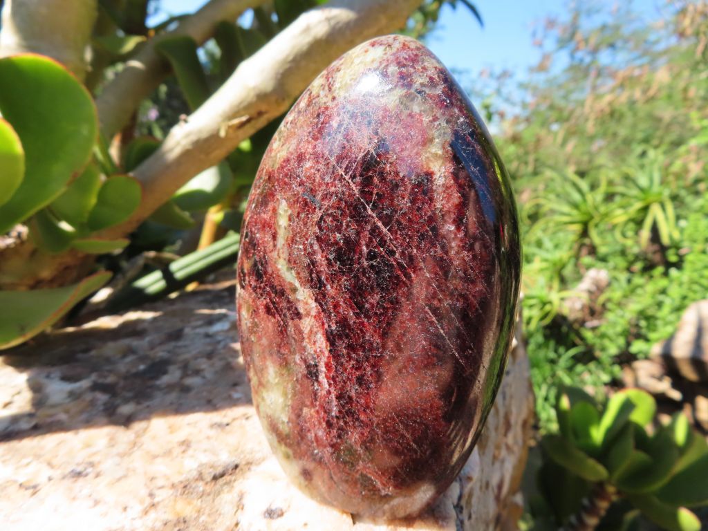 Polished Rare Garnet Standing Freeforms x 3 from Madagascar