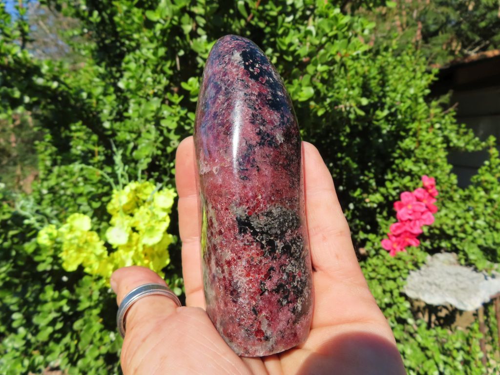 Polished Rare Garnet Standing Freeforms x 3 from Madagascar