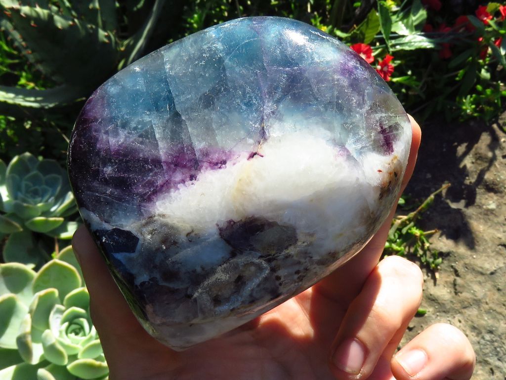 Rainbow Fluorite Standing Freeforms x 2 from Fish River Canyon, Namibia