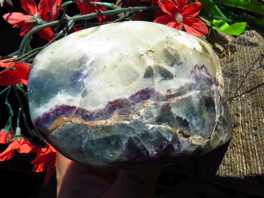 Rainbow Fluorite Standing Freeforms x 2 from Fish River Canyon, Namibia