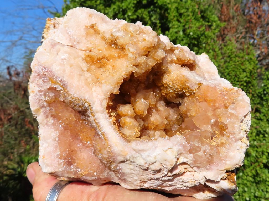 Natural Lemur Island Hematoid Amethyst Crystal Geode from Nosy Varika, Madagascar
