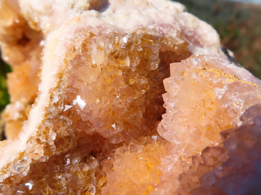 Natural Lemur Island Hematoid Amethyst Crystal Geode from Nosy Varika, Madagascar
