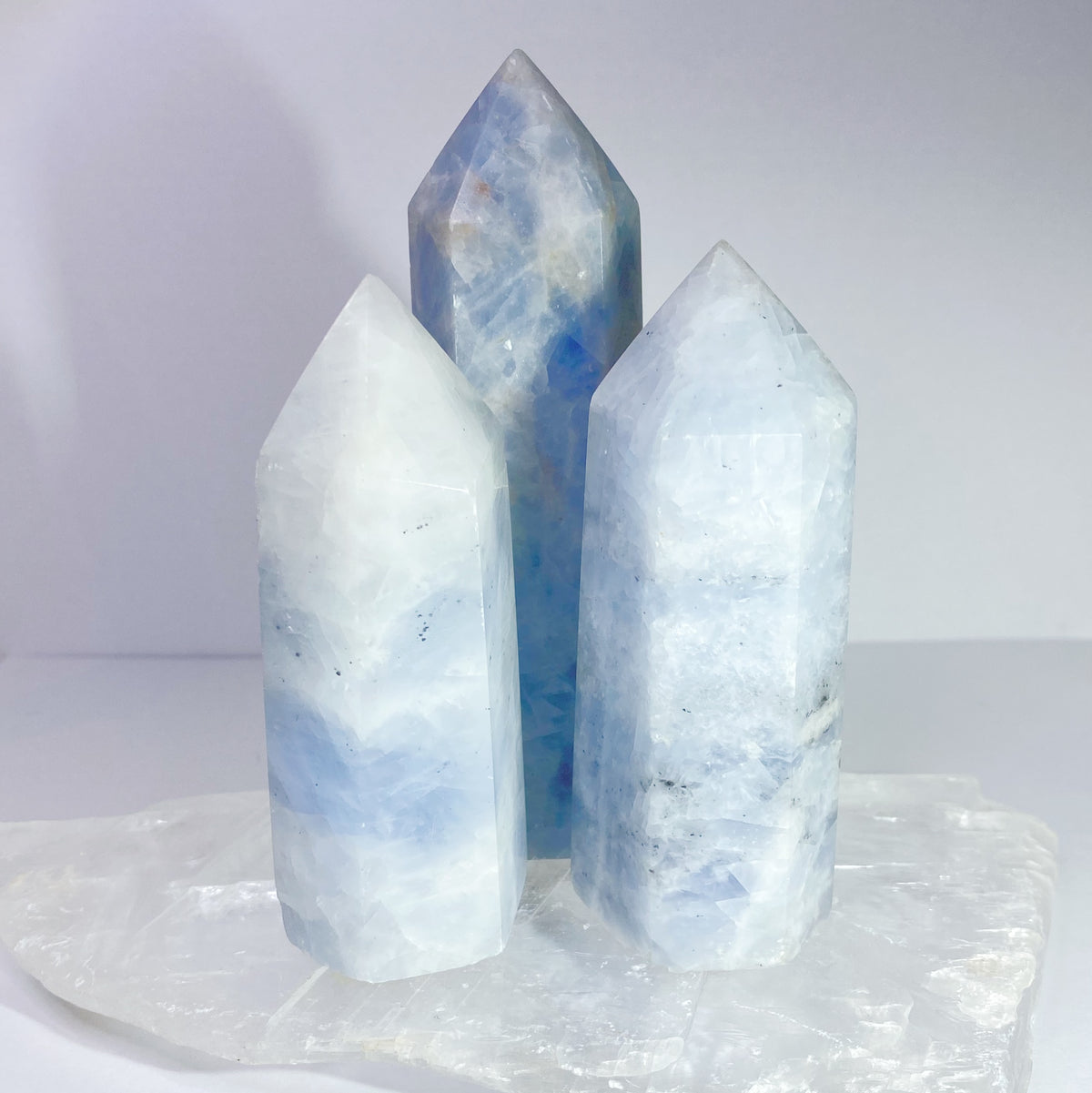 Blue Calcite Points