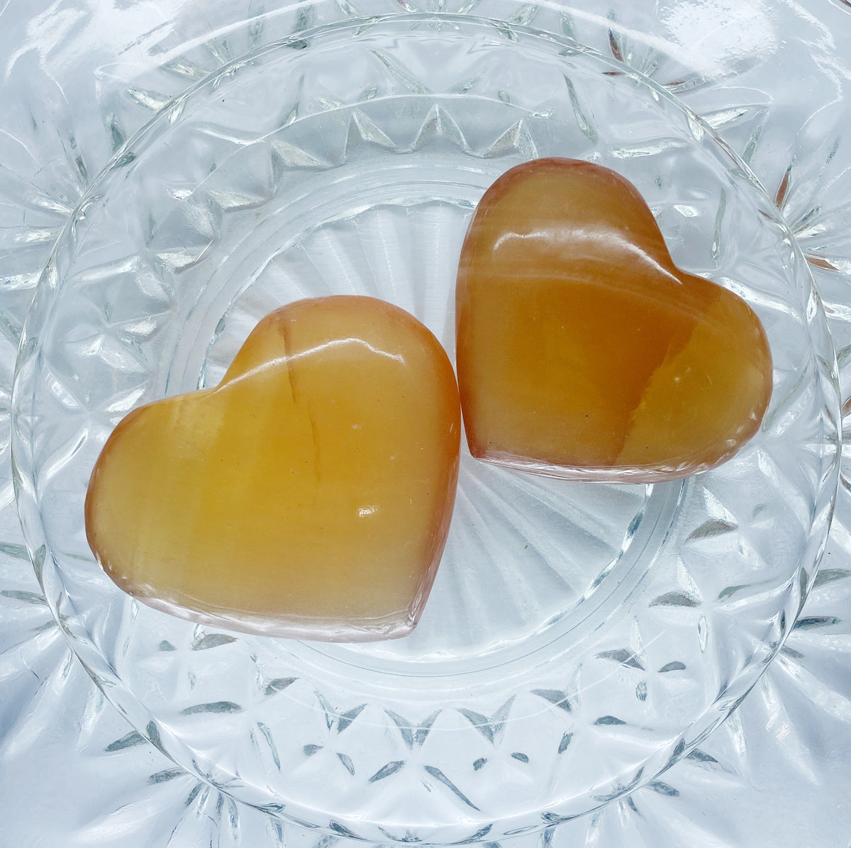 Honey Calcite Hearts