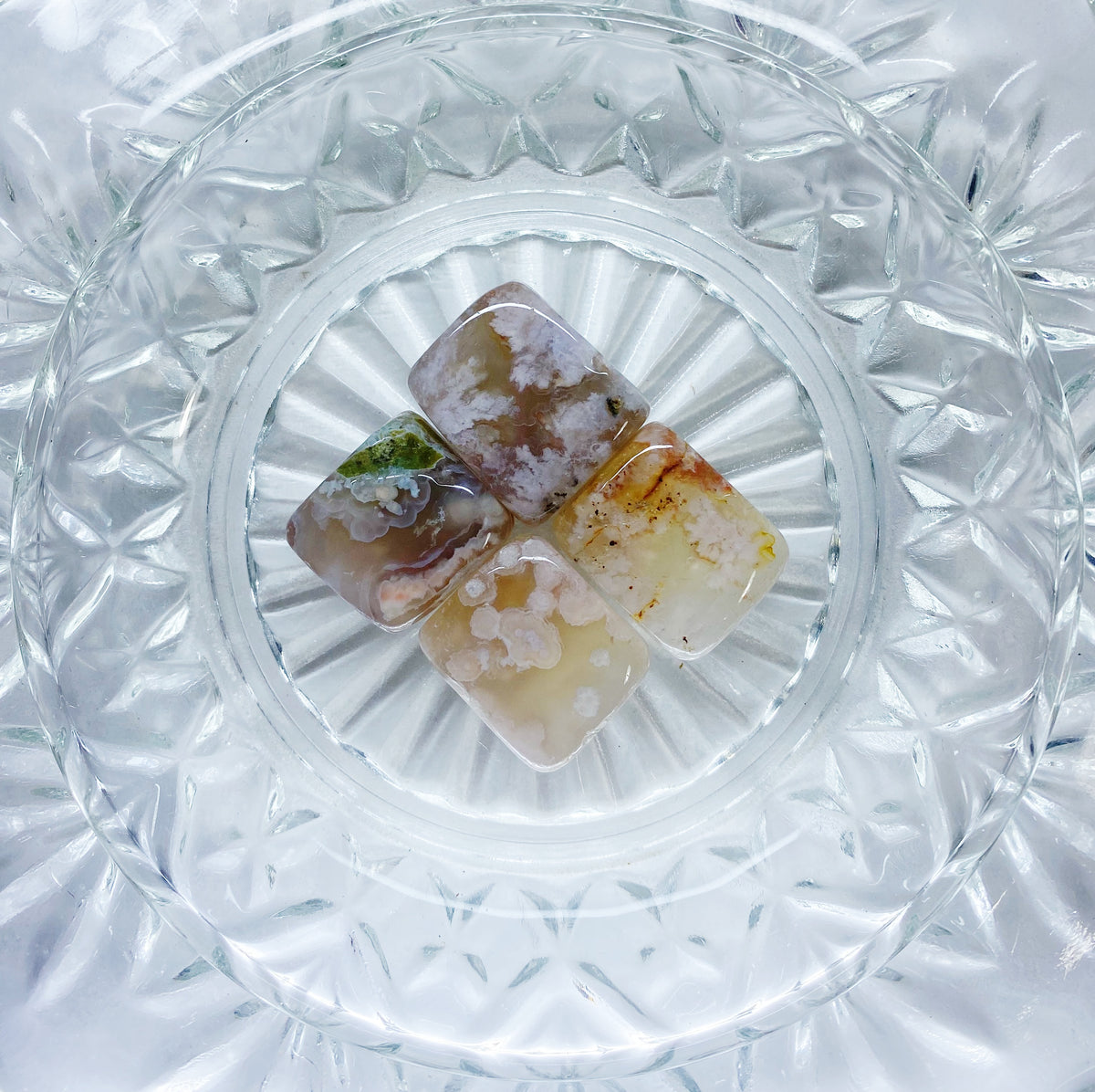 Flower Agate Cube