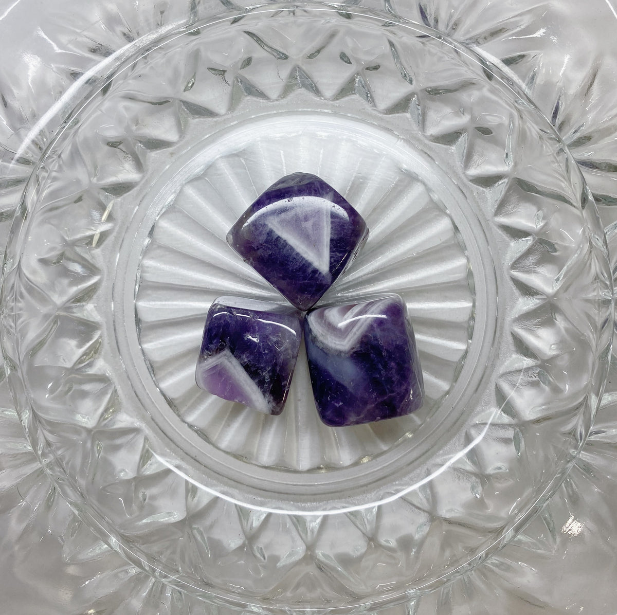 Chevron Amethyst Cubes