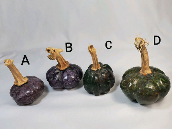 Lepidolite Pumpkins from Zimbabwe - Hand Carved