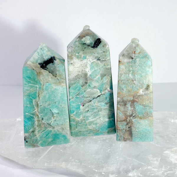 Amazonite with Smoky Quartz Points