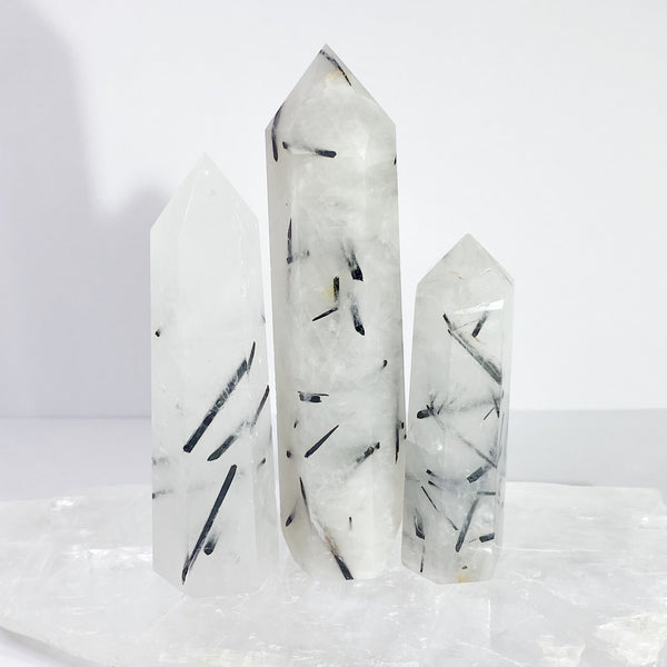 Tourmaline in Quartz Points